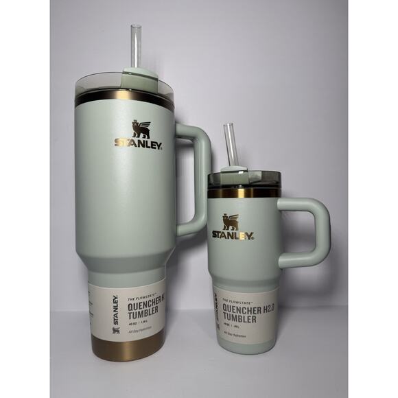 Stanley Comfort & Joy Collection GILDED CELADON Samsies Sip 40/14oz Set NWT NIB - Picture 2 of 13